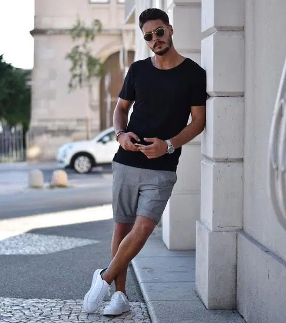 Trending Summer Grey Shorts Outfit for Men in 2024