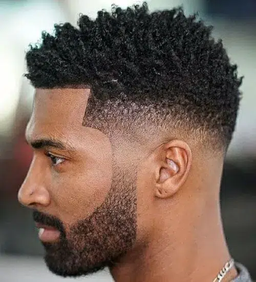 Trendy Black Men Fade Haircut Idea