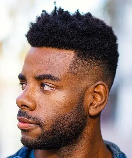 Trendy Black Men Fade Haircut Idea