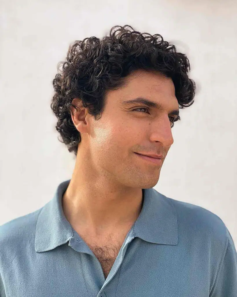 Short Curly Hairstyle Idea for Men