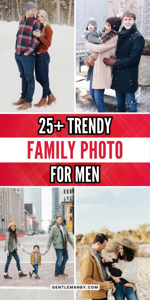 25+ Fall Family Photo Outfits for Men Pin Image