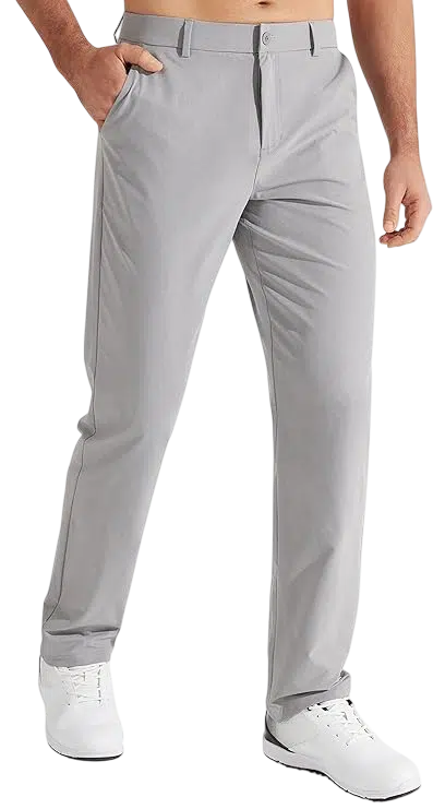 Summer Outfit Idea #02 - (White Polo Shirt + Light Grey Tailored Trousers + White Leather Sneakers + Silver Watch + Brown Sunglasses) Men's Trouser