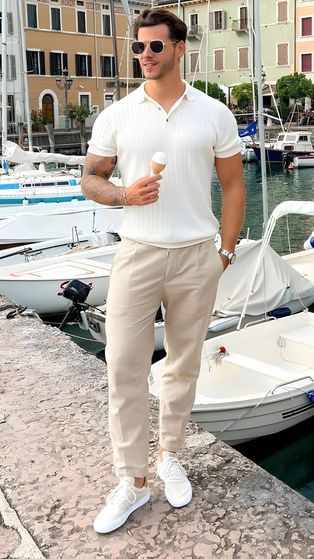 White Outfit Idea for Men