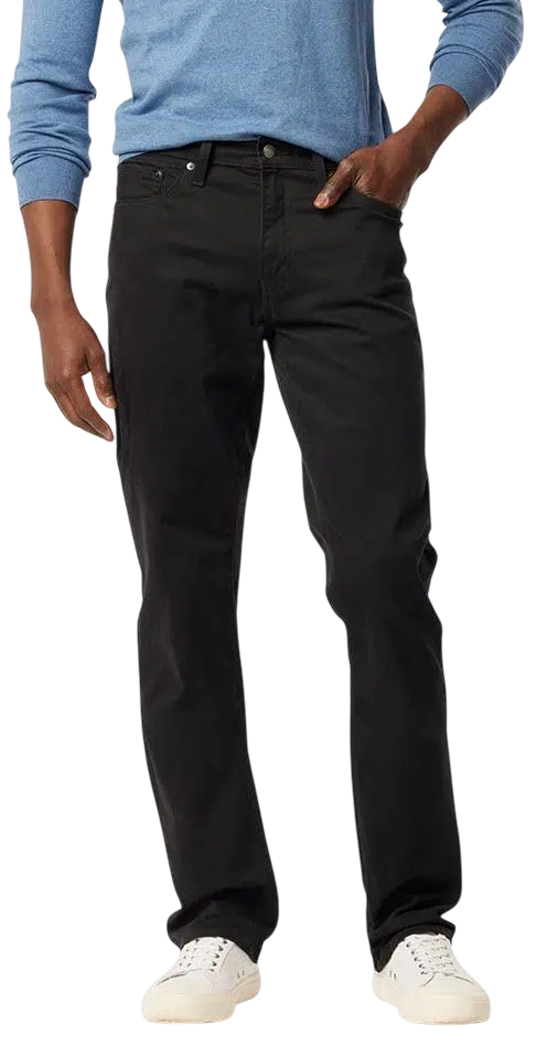 Men's Casual Outfit Idea #01 - (Olive Green Shirt + Black Jeans + White Sneakers + Rectangular Sunglasses + Silver Watch + Cream Cap)