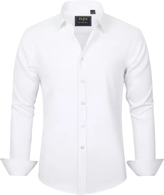 Men's Casual Outfit Idea #07 - (Navy Quarter-Zip Sweater + White Dress Shirt + Light Gray Slim-Fit Trousers + White Sneakers + Purple-Tinted Sunglasses)