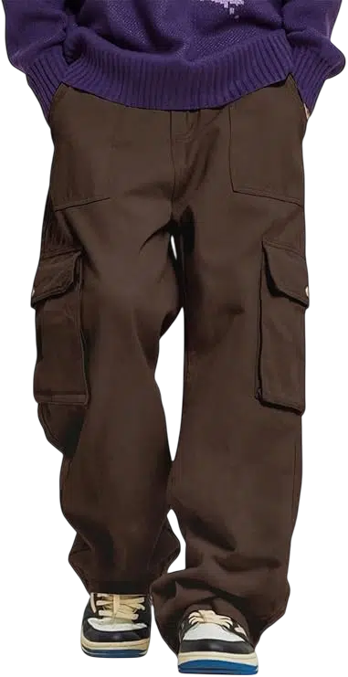 Men's Y2k Outfit Idea #05 - (Green Oversized Football Jersey with Pins + Brown Wide-Leg Pants + White High-Top Sneakers + White Arm Warmers + Silver Chain Necklace)
