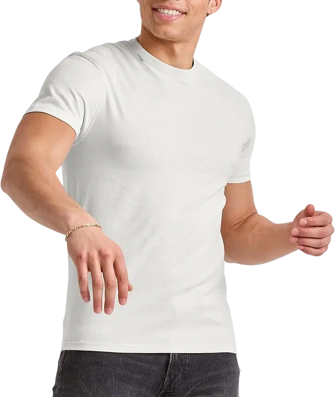 Men's Fall Outfit Idea #08 - (Dark Brown Overshirt Jacket + White Crew Neck T-Shirt + Beige Straight-Leg Trousers + White Chunky Sneakers + Black Sunglasses)